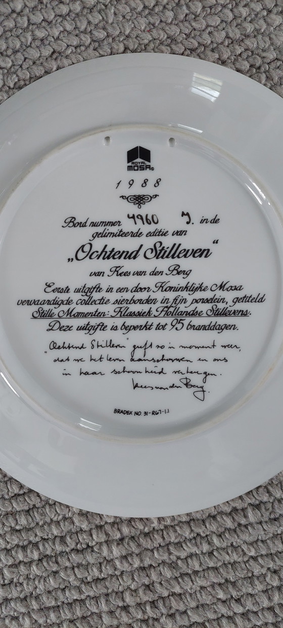 Image 1 of Royal Mosa Wandbord - Ochtend Stilleven 1988 Kees van den Berg