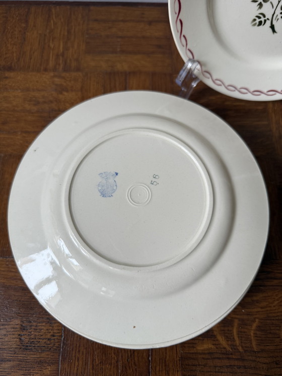 Image 1 of Set di 6 piatti da dessert in semi-porcellana realizzati in Francia