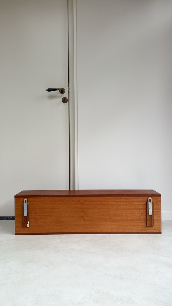 Image 1 of Solid teak wood wall shelf