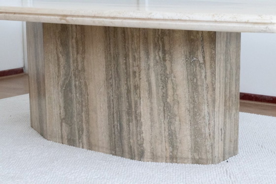Table basse vintage en travertin italien, Tables basses, Beige, Italian Design (photo 4 sur 6)