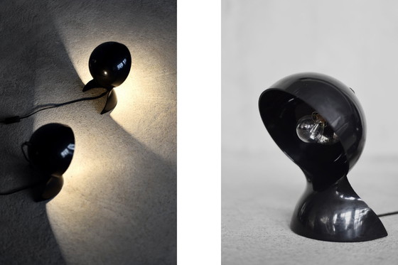 Image 1 of Vintage moderne zwarte Dalù tafellamp van Vico Magistretti voor Artemide, jaren 1960, set van 2