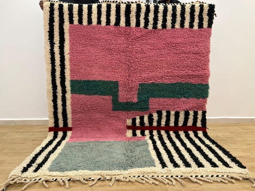 Alfombra Beni Mrirt de Marruecos, tejida a mano en pura lana, 250 x 250 cm.