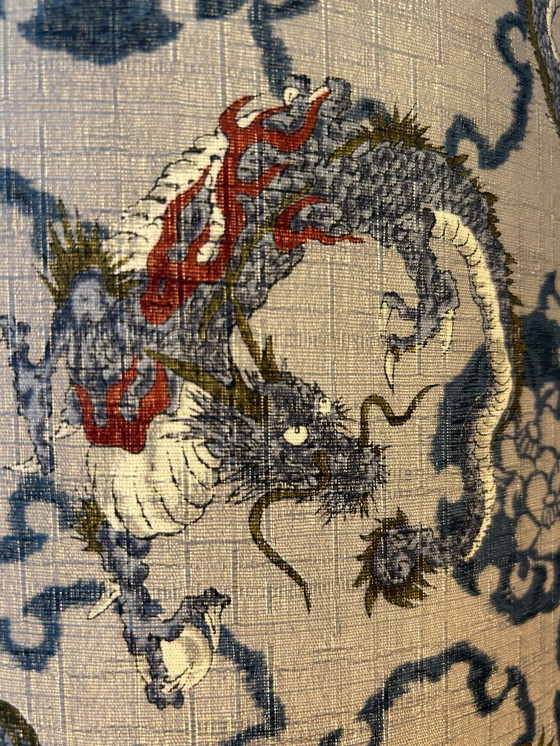 Image 1 of Striking table lamp with dragon shade - upcycled from a Fat Lava vase by Bay