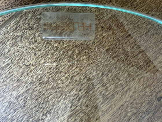 Table d'appoint Vintage Ronde en Verre Helderr – Tables d'appoint, Glass, rvs (photo 5 of 5)