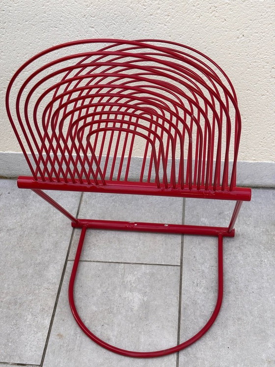 Image 1 of 2 sedie a dondolo di Jutta e Herbert Ohl Rosenthal Lübke, 1982, acciaio laccato rosso