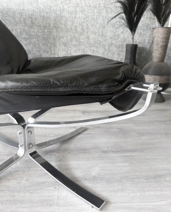 Image 1 of Vintage Falcon loungestoel – Sigurd Resell – Chroom