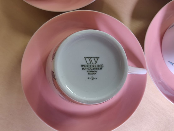 Image 1 of Juego de 4 tazas y platillos Winterling Bavaria de la década de 1980