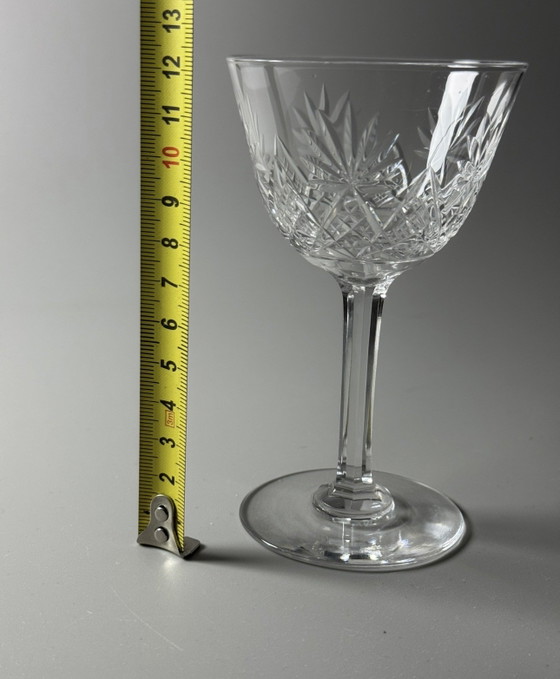 Image 1 of Val Saint Lambert - 6 kristallen glazen - handgeslepen - servies "Yvette" - vermeld in de catalogus van 1904-1905

