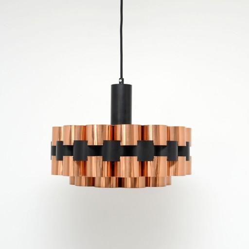 Kupferlampe von Werner Schou für Coronell Elektro, 1970er Jahre