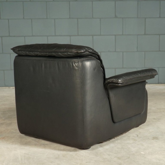 Image 1 of Vintage modulaire zithoek/zitgroep – zwart leder