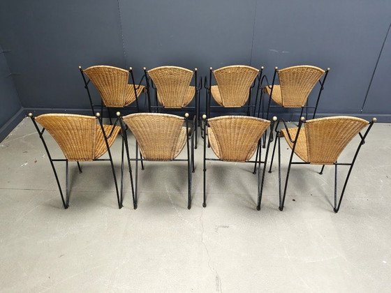 Image 1 of Korbstühle von Frederick Weinberg, 1960er Jahre, 8er-Set