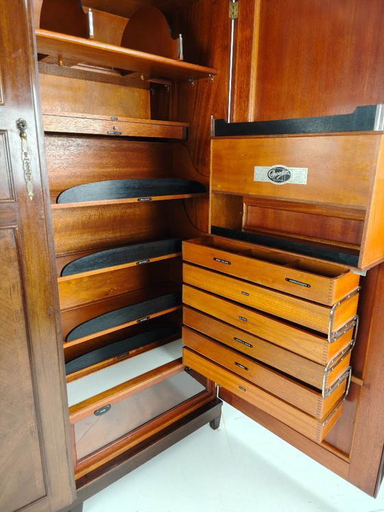 Image 1 of Beautiful English Art Deco Compactom Ltd Men's Wardrobe from the 1920s
