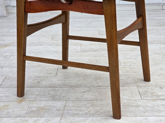 Image 1 of Poltrona danese, anni '60, rivestimento in velluto, braccioli in legno di teak, acciaio cromato.