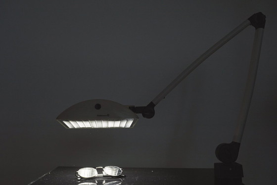 Image 1 of  Waldmann Adjustable Desk Lamp German Industrial Task Lamp Clamp Mount Articulated Office Light 