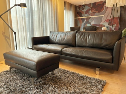 Montis Axel 3,5-Sitzer Leder + Fußhocker