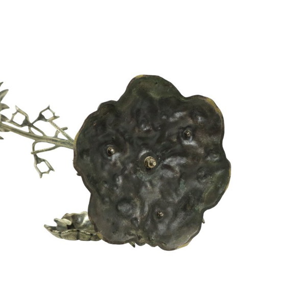 Image 1 of Grote Zonnebloem Asbak Verzilverd Brons S. Agudo