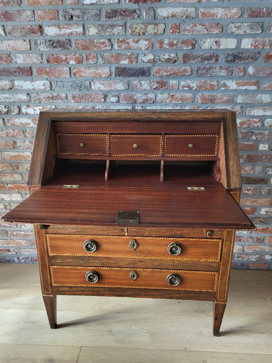 Image 1 of Antiker Sekretär, abklappbarer Deckel, 3 Schubladen