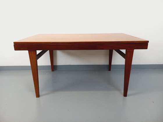 Image 1 of Table à Manger Scandinave Vintage des Années 50 60 en Teck avec Rallonge