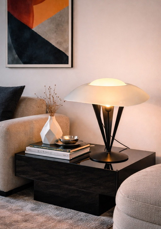 Lampada da tavolo di design anni '80/'90 – Postmoderna / Era spaziale (logo EP?)