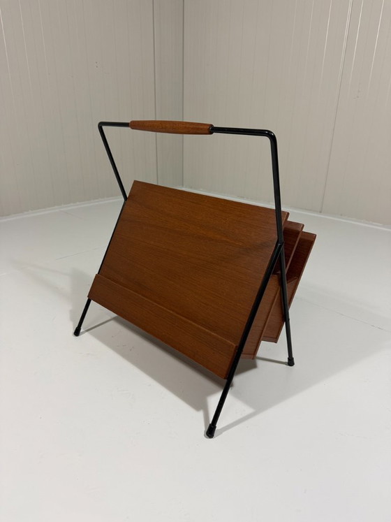 Teak Magazine Rack from the Sixties, Metal, Black (photo 9 of 11)