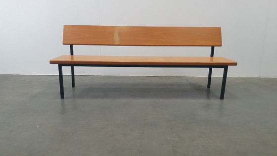 Image 1 of vintage industrial retro wooden bench design 60's