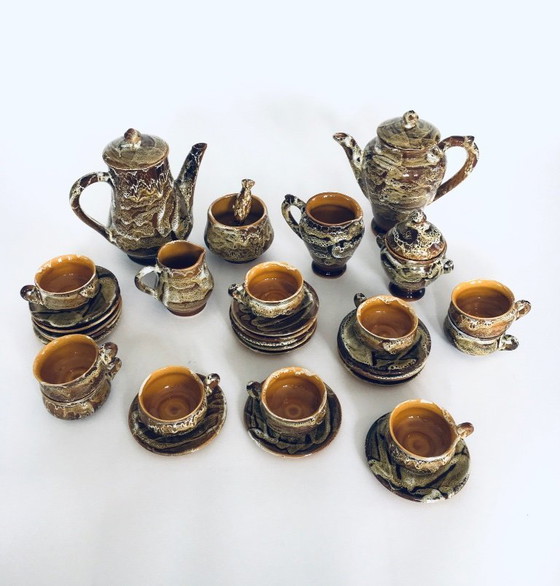 Image 1 of Midcentury Art Studio Pottery Tea & Coffee Service set, Vallauris France 1960's