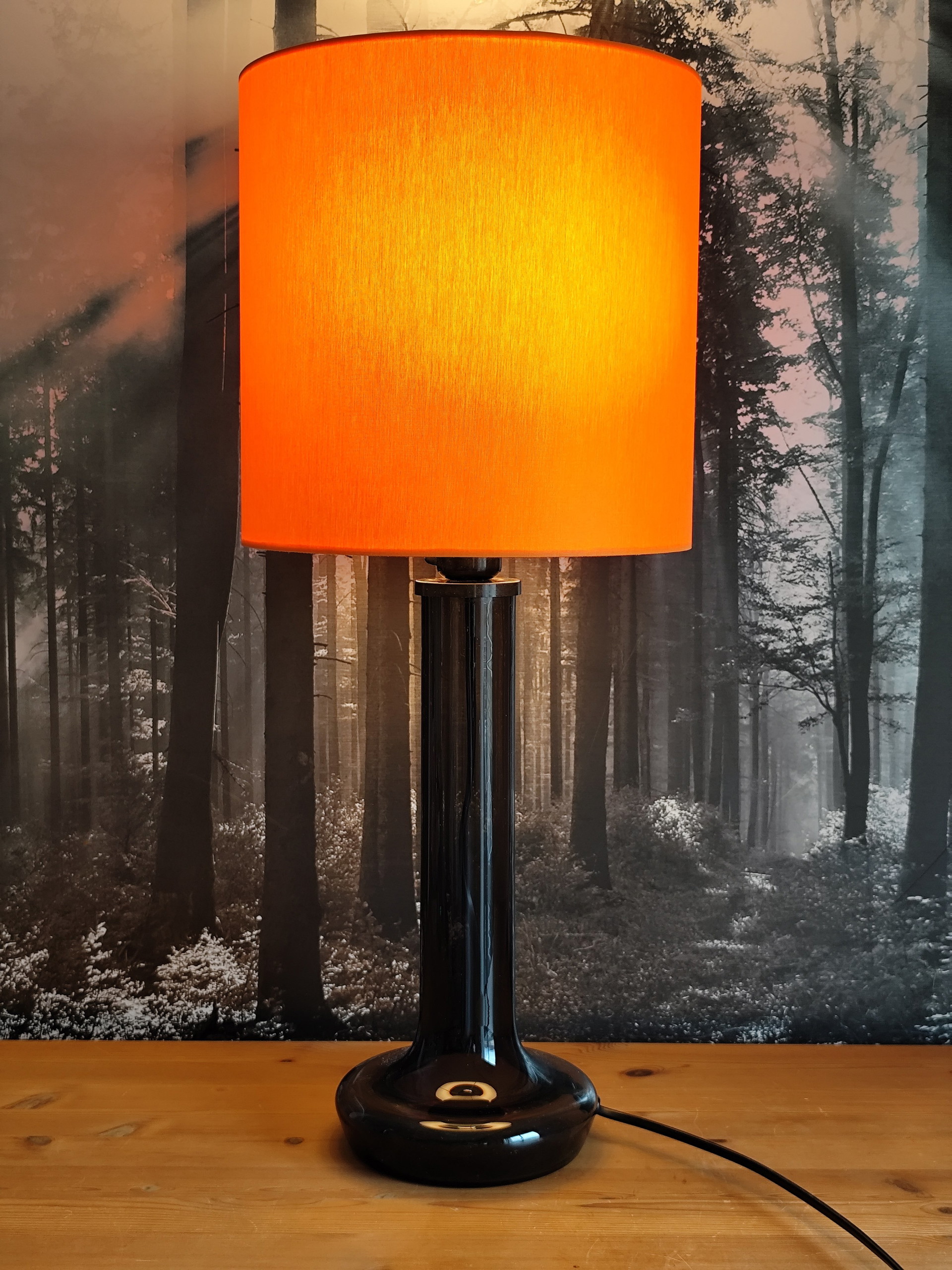 ソ連70s vintage lamp made in USSR スペースエイジ Vintage Space Age table lamp, orange smoked glass, Sweden 1970s