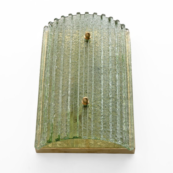 Image 1 of Coppia di applique moderne in ottone e vetro di Murano