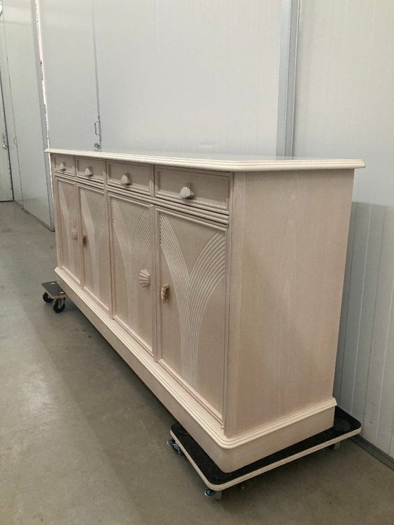 Image 1 of Vintage zacht zalm dressoirkast, jaren 80, art deco elementen