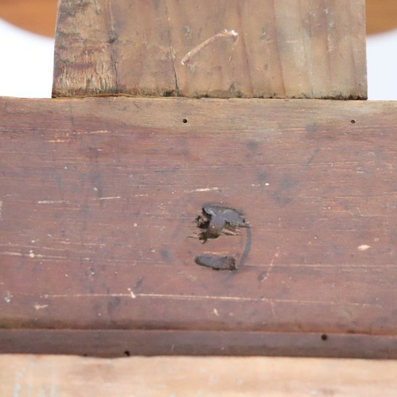 Image 1 of Consola de madera de cerezo con tablero de mármol, principios del siglo XIX.