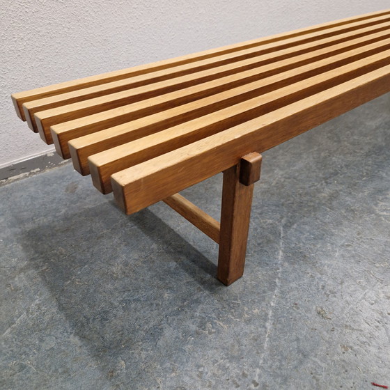 Image 1 of Banc à lattes en teck design des années 70