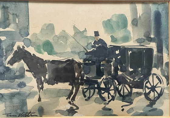 Toon Koster (1913 - 1989) - The Coachman – Paintings & Drawings, Paper (photo 5 of 6)