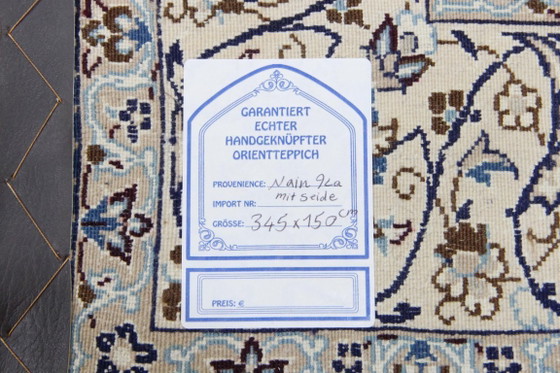 Image 1 of Original Handgeknüpfter Perserteppich Nain 9 LA Fein mit Seide 345 x 150 cm
