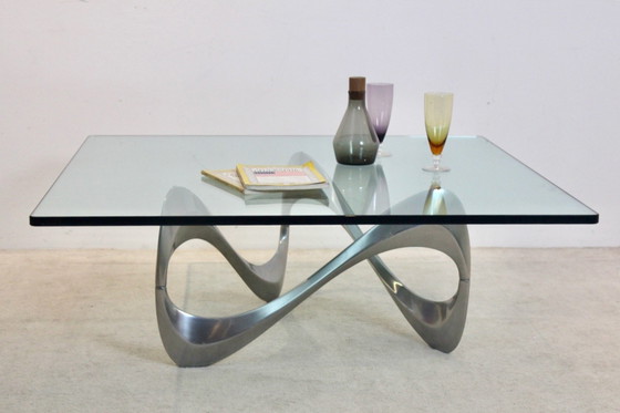 Knut Hesterberg ‘Snake’ Salontafel, Gegoten Aluminium & Glas, Duitsland, jaren 60, Ronald Schmitt (foto 7 van 10)