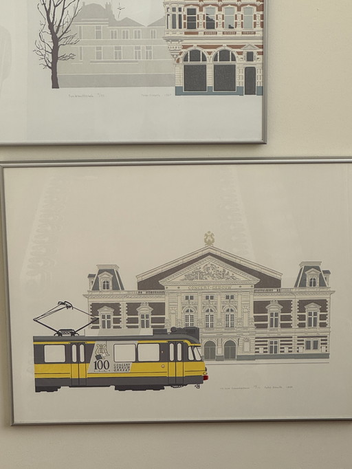 Peter Drenth impression sur linoléum Amsterdam