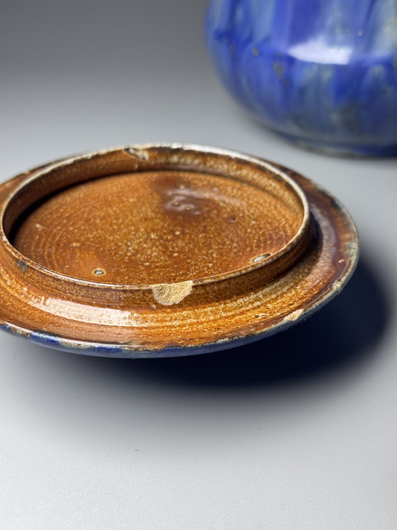 Image 1 of Roger Guérin (1896-1954) - Art Deco Lidded Jar – Rare Form, Cobalt Blue Glaze