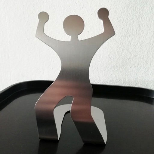 Fermalibri in alluminio stile Keith Haring