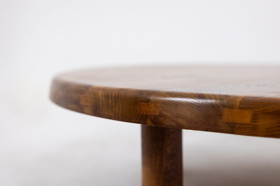 Image 1 of Pierre Chapo. Table basse en orme massif blond. Années 1970.