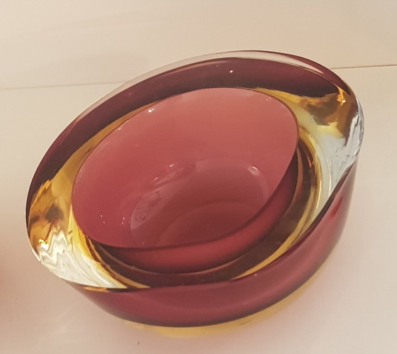 Image 1 of 2X Vintage Murano Glass Bowls By Flavio Poli