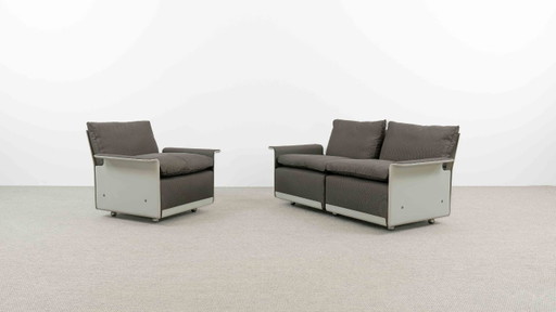VITSOE SEATGROUP VAN DIETER RAMS, MODEL 620, EASYCHAIR+SOFA – bankstel, Textile