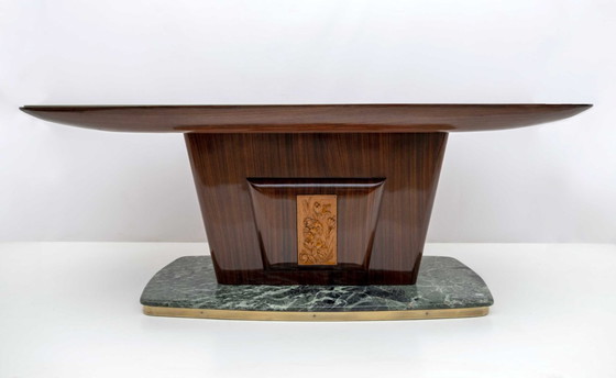 Image 1 of Mesa de comedor italiana de mediados de siglo con el icónico diseño de Vittorio Dassi, años 50, ¡rara!