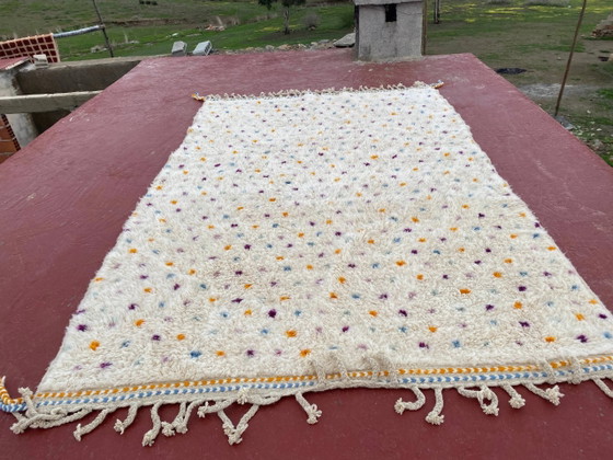 Beni Ouarain Teppich 300x200 cm – Naturwolle mit mehrfarbigen Mustern, – Teppiche & Läufer, Baumwolle (photo 4 of 8)