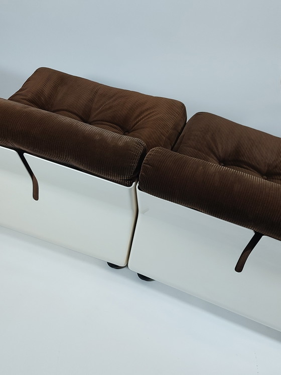 Image 1 of Set van twee Amanta Cord fauteuils en sofa's van glasvezel, ontworpen door Mario Bellini C&B Italy.
