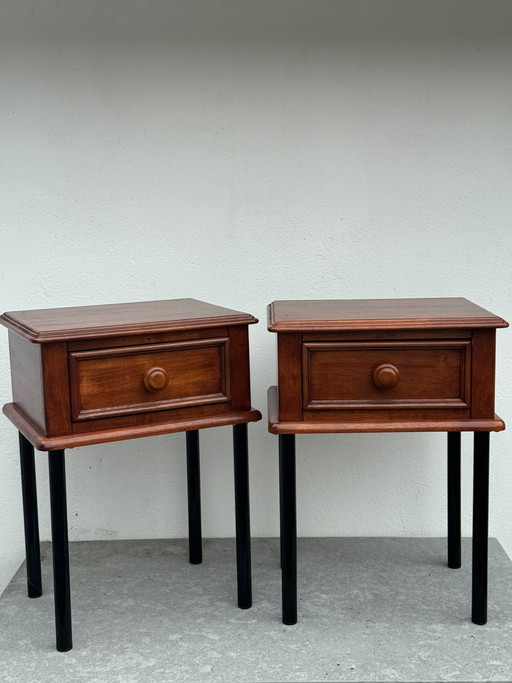 Paire de Tables d'appoint Vintage en Chêne