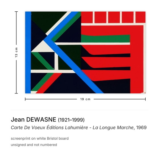 Image 1 of Jean DEWASNE Grußkarte Lahumière Editions - Der lange Marsch Siebdruck 19