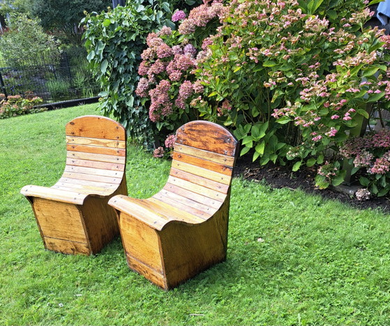 2 x Garden Chairs – Wood (photo 2 of 5)