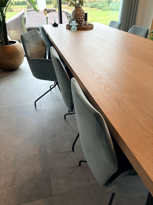 8x Silla de comedor Nixdesign azul/verde