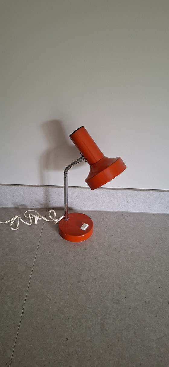 Vintage Massive Desk Lamp 1970s – Orange Space Age – Table lamps, Metal (photo 3 of 10)