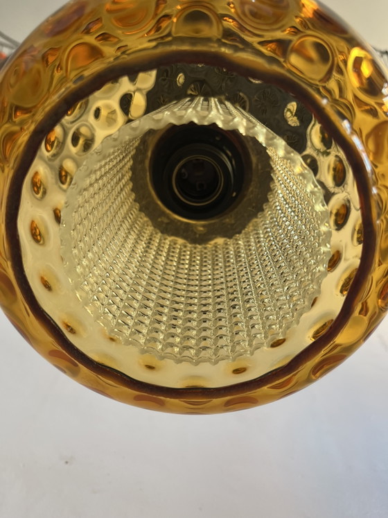 Image 1 of Carl Fagerlund For Orrefors Sweden Amber Pendant Ceiling Lamp