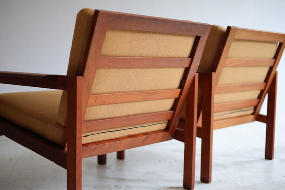 Set of 2 vintage Capella Armchairs Illum Wikkelso 1960s – Eilersen, Wood, Textile (photo 6 of 12)